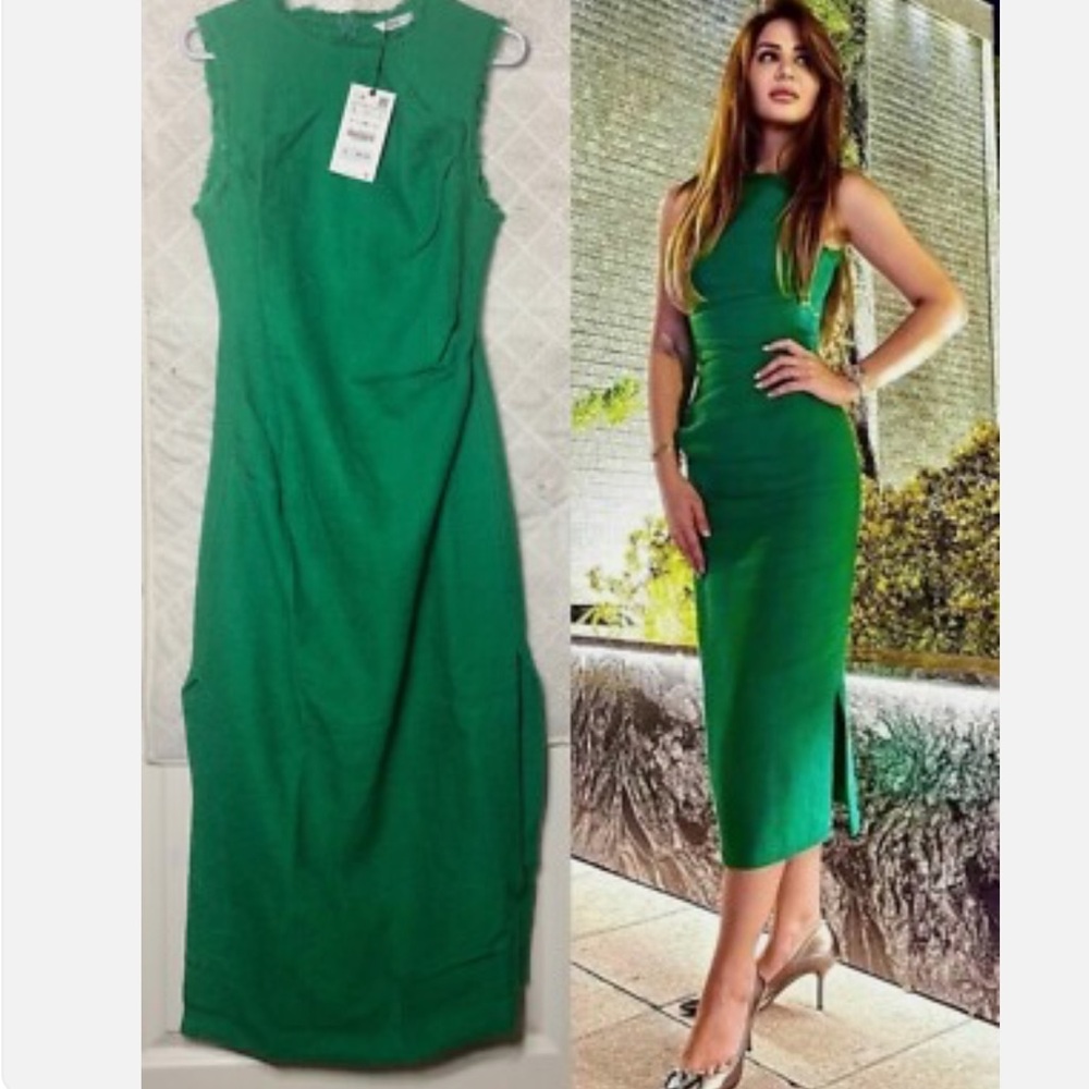 ZARA LONG TEXTURED WEAVE DRESS